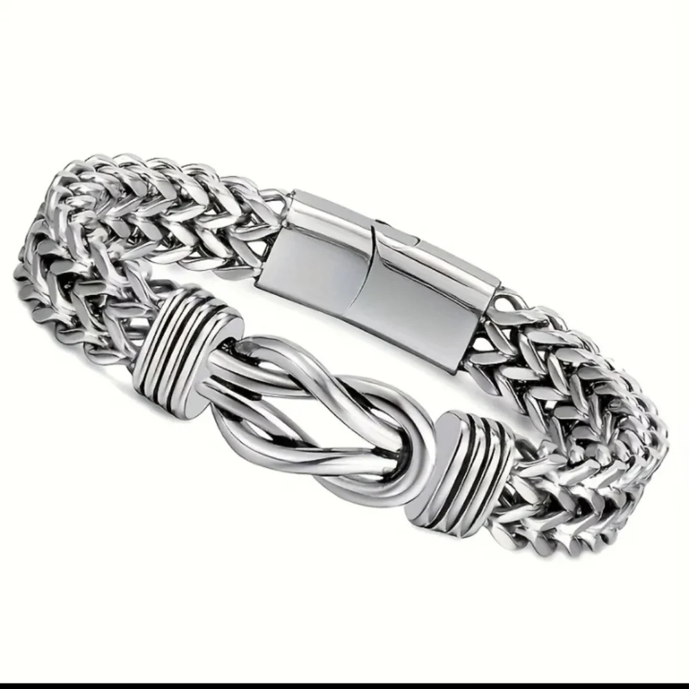 Stainless Steel Infinity Woven Bracelet